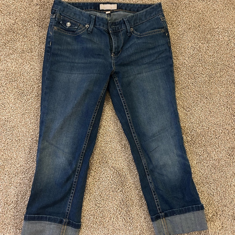 Banana Republic Dark Blue Cropped Cuffed Jeans petite 25 0p
